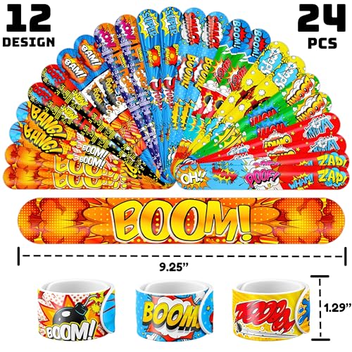 Hero Party Favor Set - 72 Pieces Tattoos & Slap Bracelets