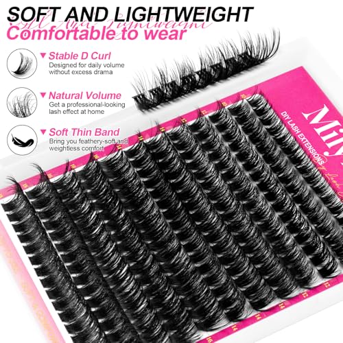 MilyBest Lash Clusters Kit 10-18mm Wispy Volume Reusable