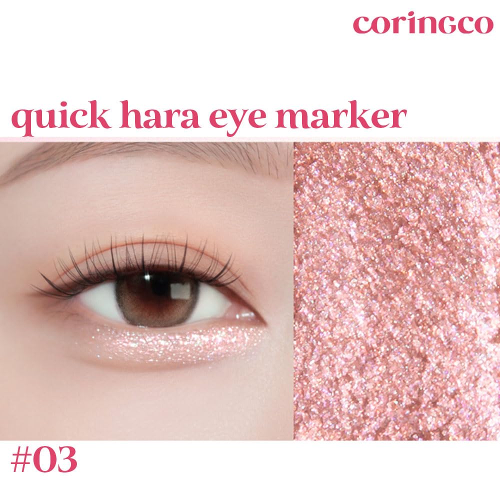 CORINGCO Shimmer Glitter Eye Maker Volume Eyeshadow Stick Quick-Hara Glitter Eye Makeup K-Beauty (2024#03 SET)