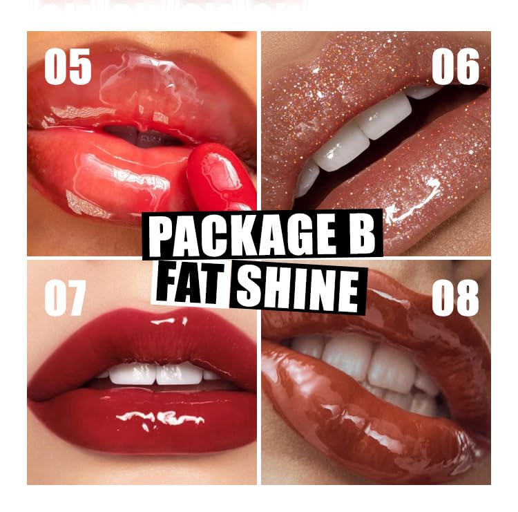 VolksRose 8pcs Lip Gloss Oil Set - Hydrating Plumping Lip Glow
