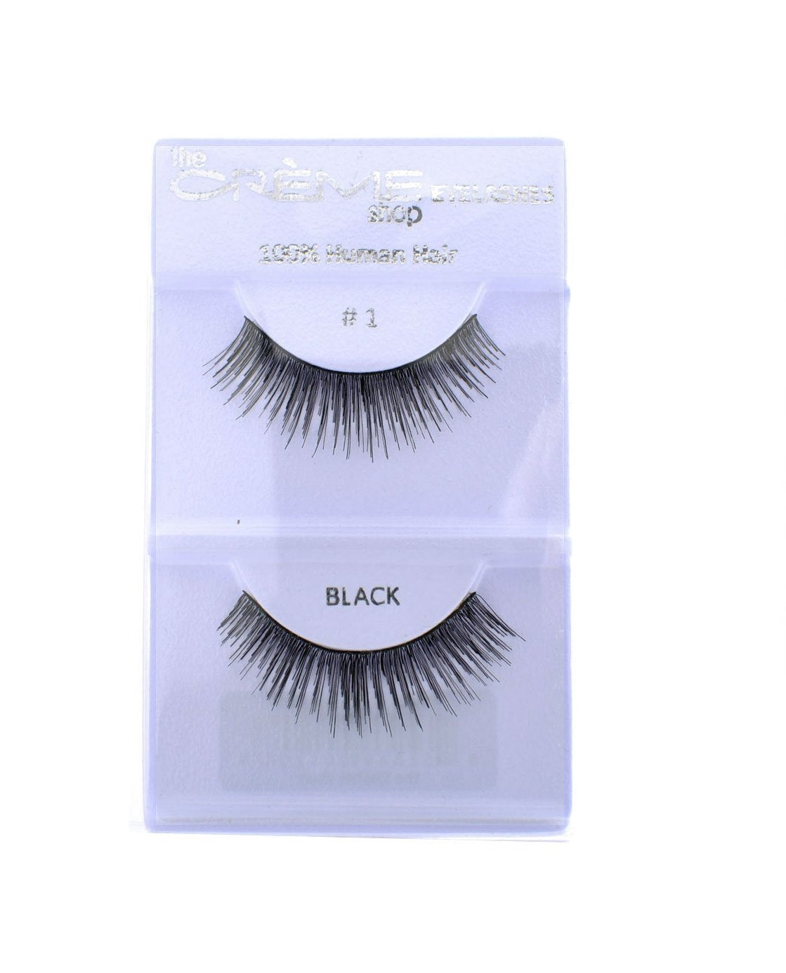 Crème Eyelashes 12 Pairs 100% Human Hair Natural Look Fluffy Wispy False Eye Lashes Lightweight Extensions Multipack #1