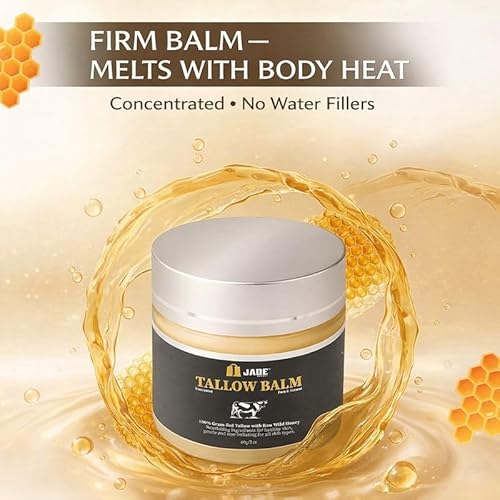 Unscented Honey Tallow Balm for Face & Body ? Extra-Rich Moisturizer for Dry, Sensitive & Reactive Skin ? Firm Balm That Melts With Body Heat ? No Fragrance or Water Fillers