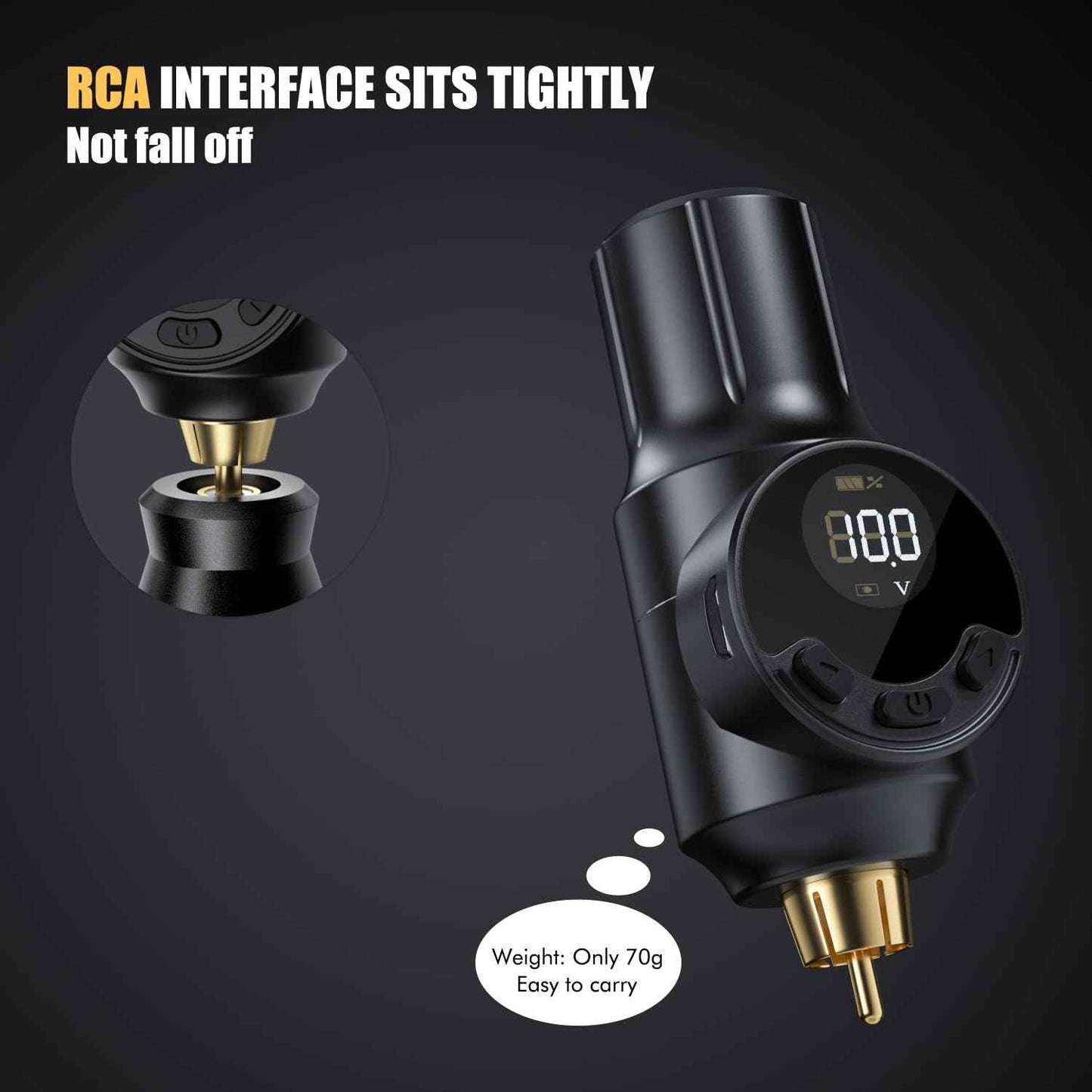 Wireless Tattoo Battery Pack Cordless Tattoo Power Supply 2000mAh Tattoo Machine Battery RCA Connector with LED Digital Display for Tattoo Pen Rotary Tattoo Gun