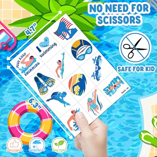 96 Swimming Temporary Tattoos for Kids Party