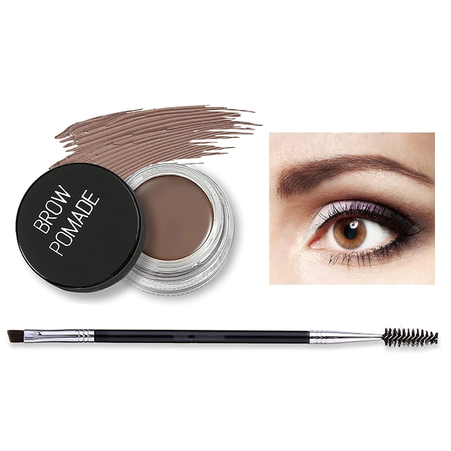 MAEPEOR Matte Eyebrow Pomade 6 Colors Creamy Smooth Full-pigmented Brow Pomade Long Lasting Waterproof Cream Brow Gel with Eyebrow Brush (Matte, 04 Auburn)