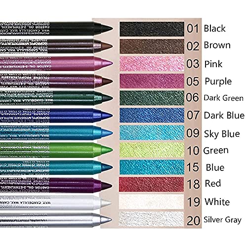 12-Color Eyeliner Pencil Set - Waterproof Glitter & Matte