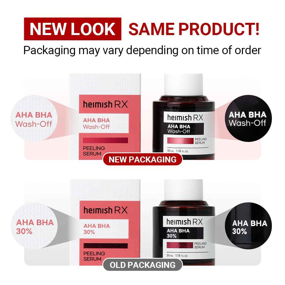 HEIMISH RX AHA BHA Wash-off Peeling Serum - Chemical Peel for Blackheads, Pore and Sebum, Gentle & Hydrating Face Exfoliant for Oily and Acne-prone skin, Korean Skincare, 35ml (1.18 fl. oz)