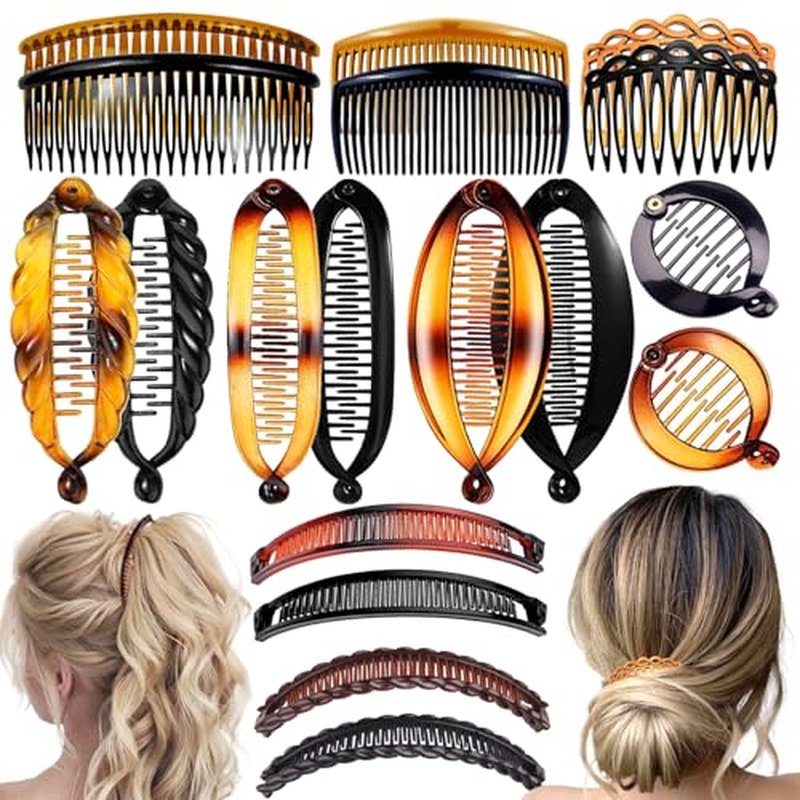 18-Piece Hair Clip Set with Banana Clips & Hair Combs