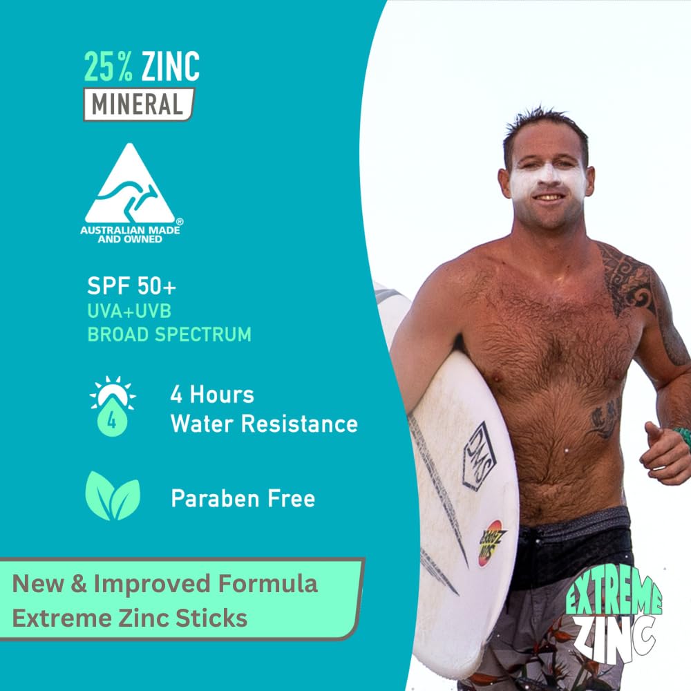 Sun Zapper (Shell White) Extreme Zinc Stick - White Colour Mineral Sunscreen Stick SPF50+ UVA/UVB+ Unbeatable Sun Protection Sunblock, Sun Cream Made in Australia