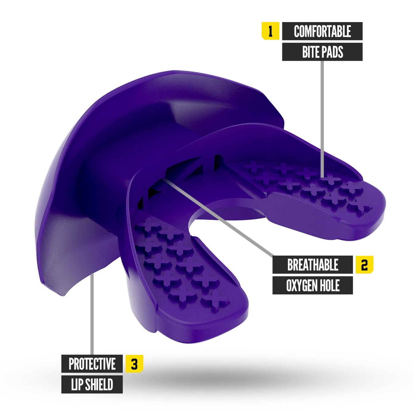 Nxtrnd One Football Mouth Guard, Strap Included, Fits Adult & Youth (Purple)