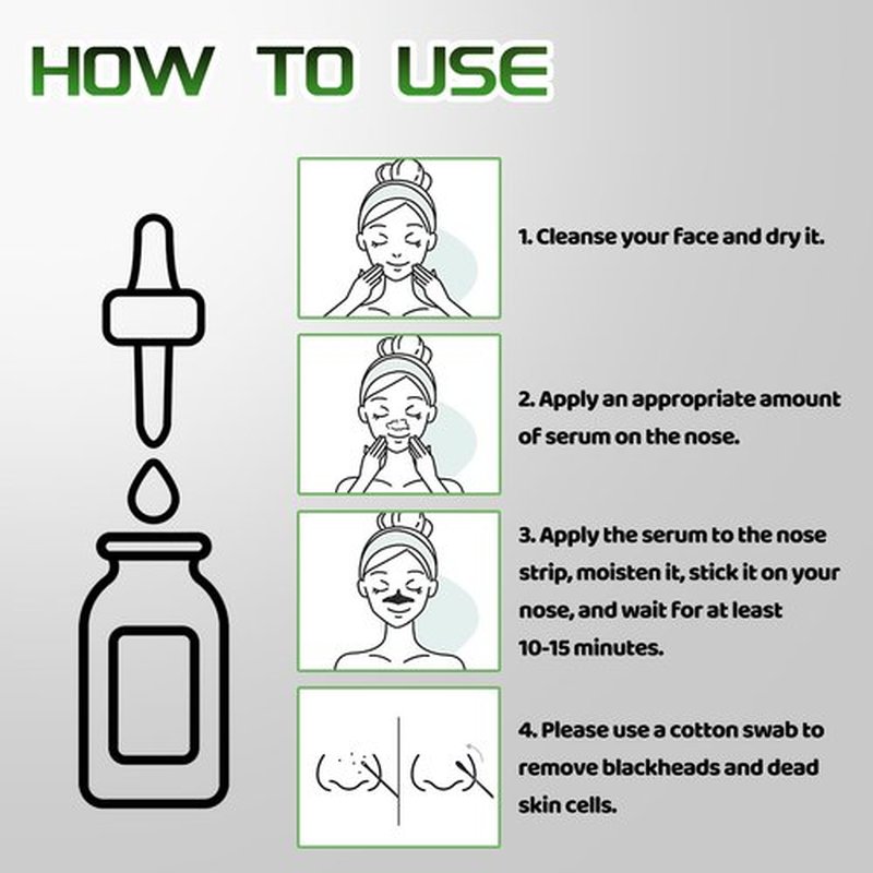 Salicylic Acid Serum, 60ml Blackhead Remover Essence and 25 Pcs Nose Pore Strips, Deep Cleansing Dirts, Pores, Skin Oil, Purifying Peeling, Black White Head Acne Removal for All Skin Type
