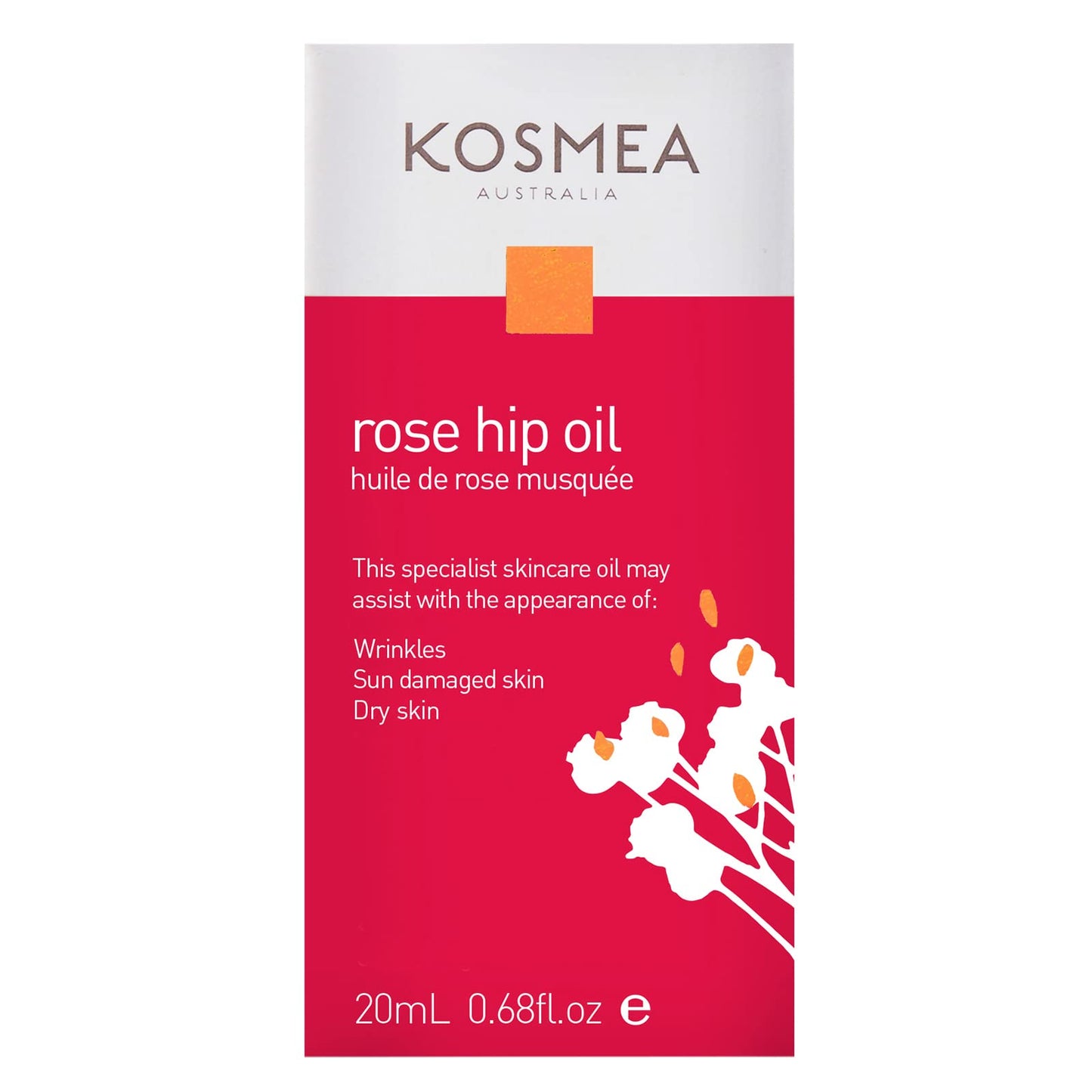 Kosmea Rosehip Oil – Anti-Aging Benefits for Face & Body – Premium Quality Super-critically Extracted Oil Using The Entire Fruit, Seed & Skin - 0.68 fl oz