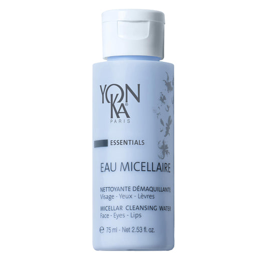 Yonka Eau Micellaire Travel Size | Micellar Water and Cleansing Makeup Remover | Gentle Face Wash with Rose and Chamomile to Remove Impurities and Hydrate | Paraben-Free | 2.53 fl oz