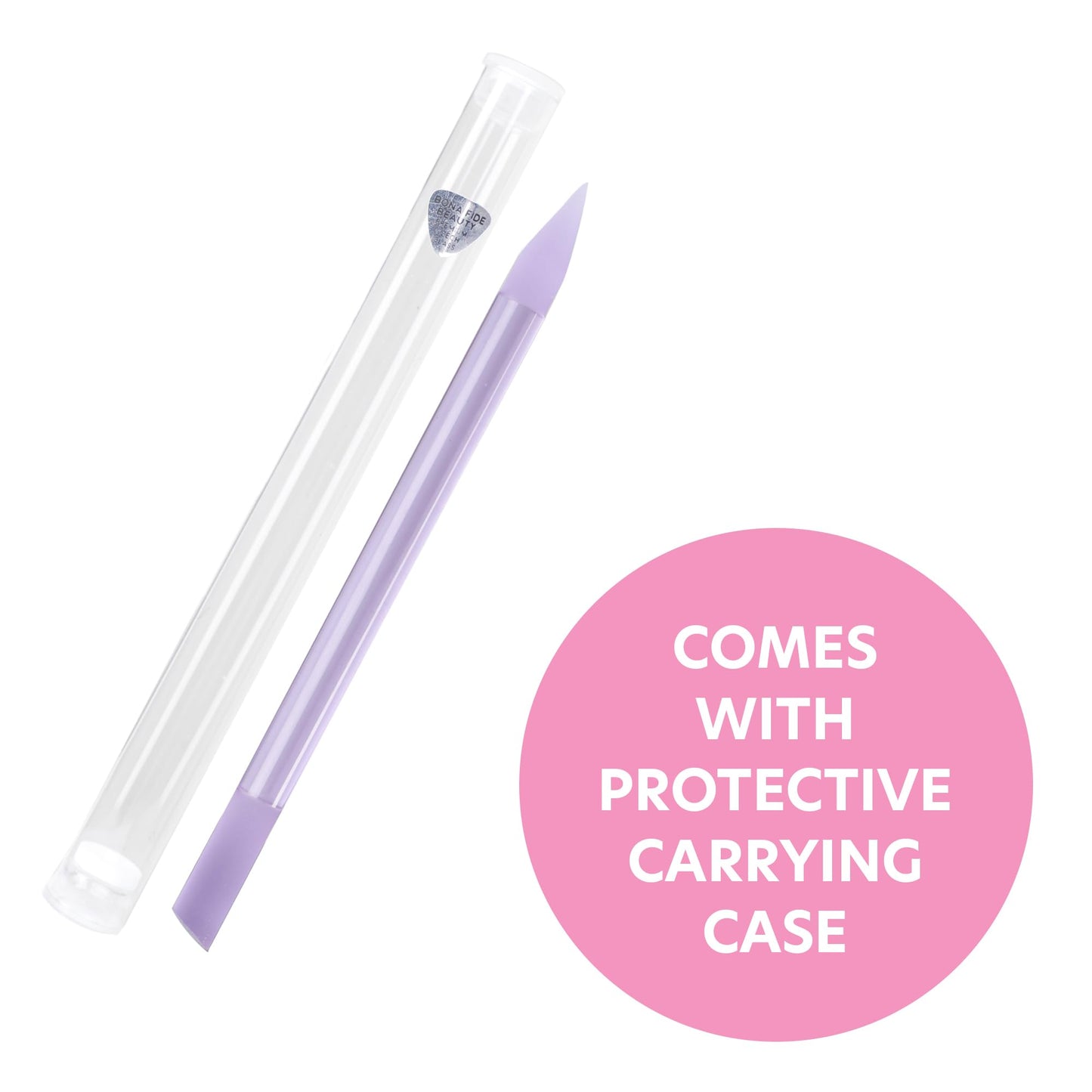 Bona Fide Beauty Glass Cuticle Pusher - 1Pc Purple Glass Cuticle Pusher Tool. Dual Ended Czech Glass Crystal Cuticle Pusher with Pointed and Slanted Ends