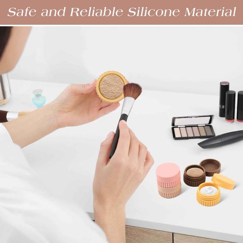 4 Pcs Travel Containers Sets Silicone Cream Jars Empty Lotion Leak-proof Bottles with Sealed Lid For Lotion Moisturizer Sunscreen Cosmetic Skincare Set(Four Colors)