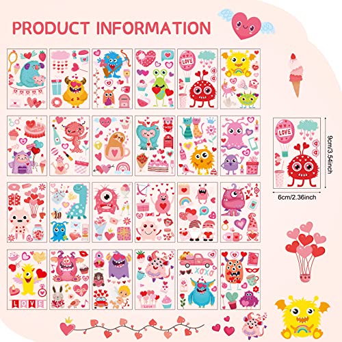 Valentine's Day Temporary Tattoos 120 Sheets 24 Designs