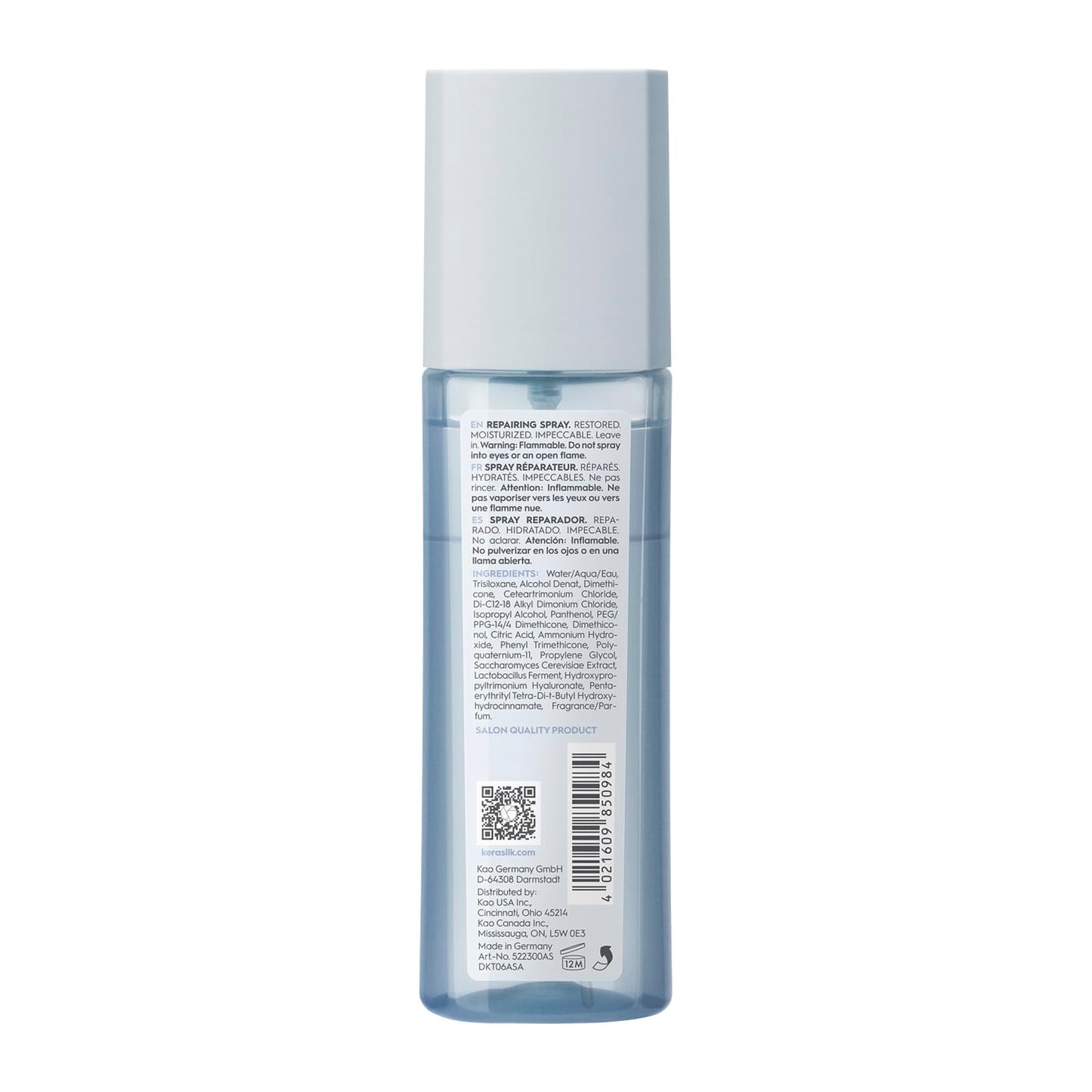 KERASILK Repairing Spray | Protects Against Breakage & Brittleness | Nourishes, Hydrates & Detangles Strands | With Heat Protection | For Dry, Stressed & Damaged Hair | 125ml