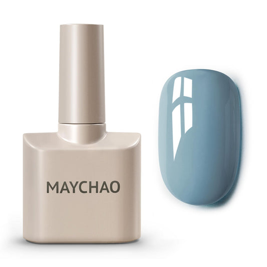 MAYCHAO 15ML Gel Nail Polish 1Pc Light Blue Gel Polish Soak Off UV LED Nail Polish Nail Art Starter Manicure Salon DIY at Home, 0.5 OZ