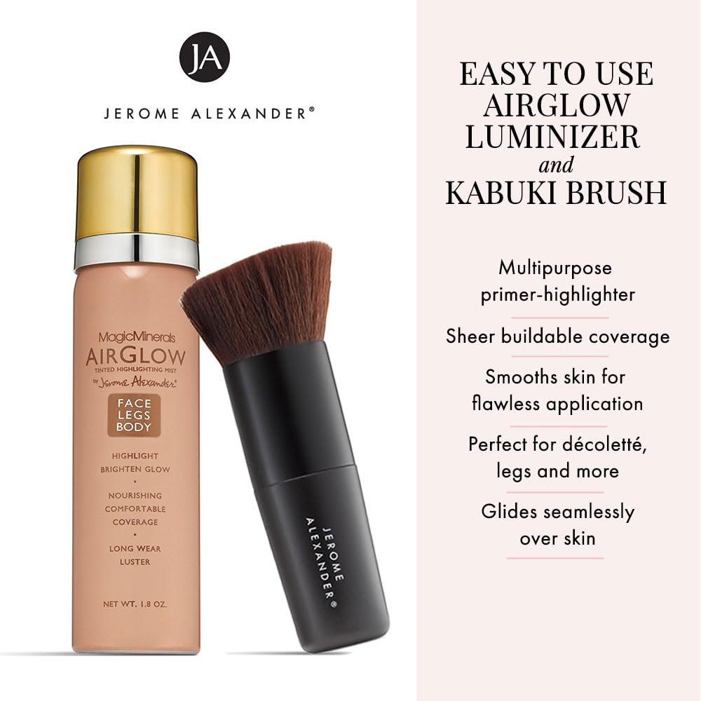 Jerome Alexander MagicMinerals AirGlow Tinted Highlighting Night Mist, Illuminating Airbrush Tinted Moisturizer Spray | 2PC | Bronze Glow