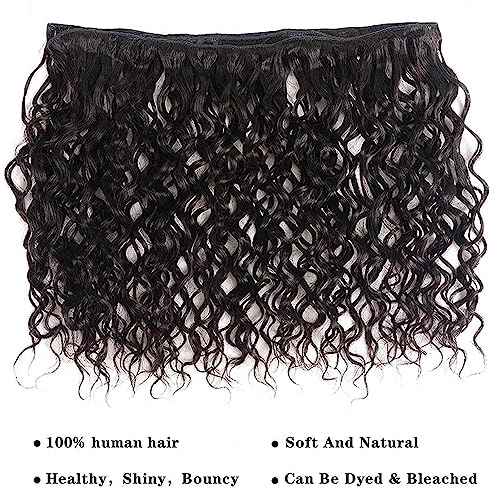 Deep Wave Human Hair Bundles 12A Brazilian Virgin Human Hair Bundles 24 26 28 Inch Wet and Wavy Curly Bundles Human Hair Extensions for Black Women Natural Color