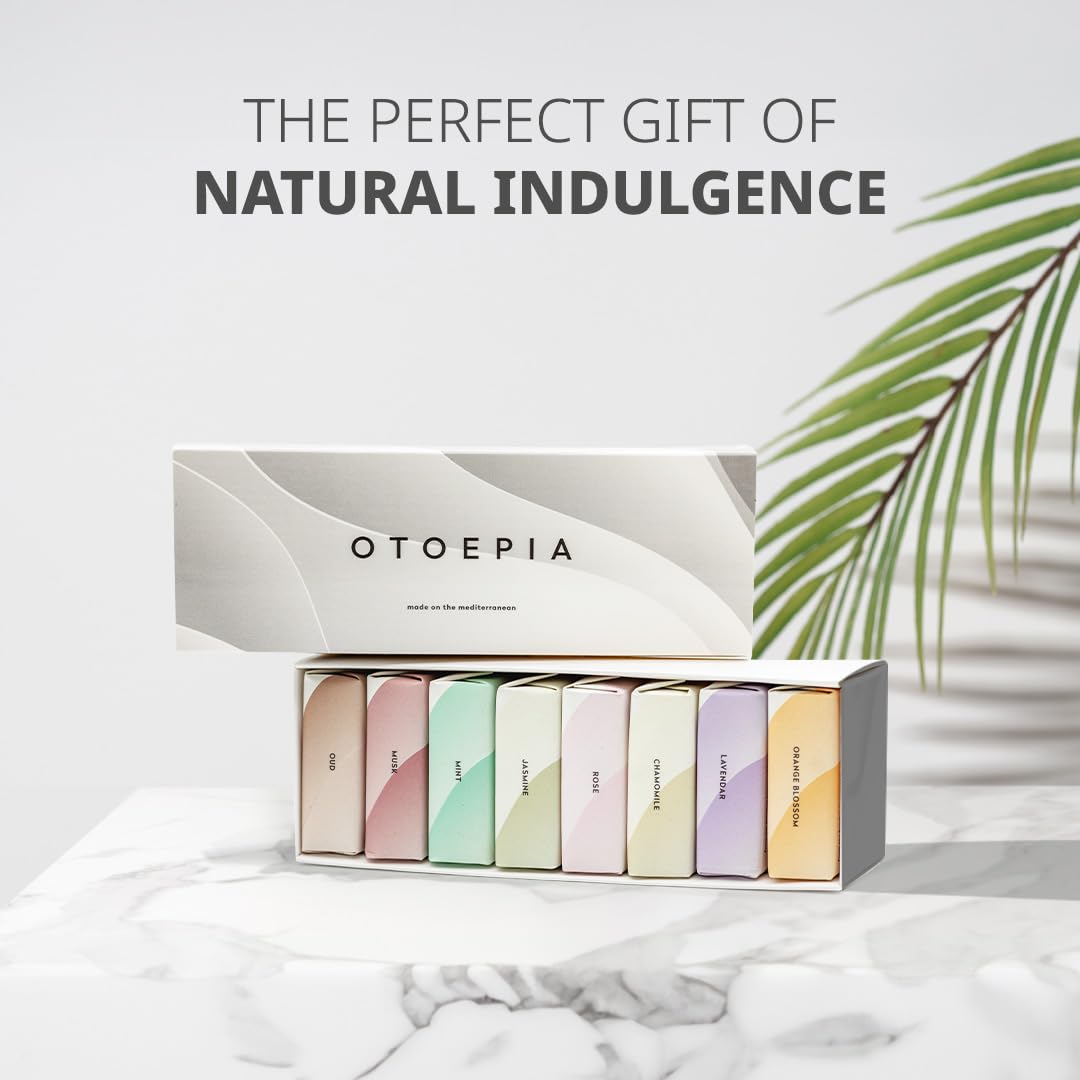 Otoepia Olive Oil Soap Bars - 8 Scented Variety Pack - Natural & Moisturizing - Lavender, Orange Blossom, Jasmine, Rose, Mint, Oud, Musk, Chamomile - Gentle Cleansing - Single Scents Available