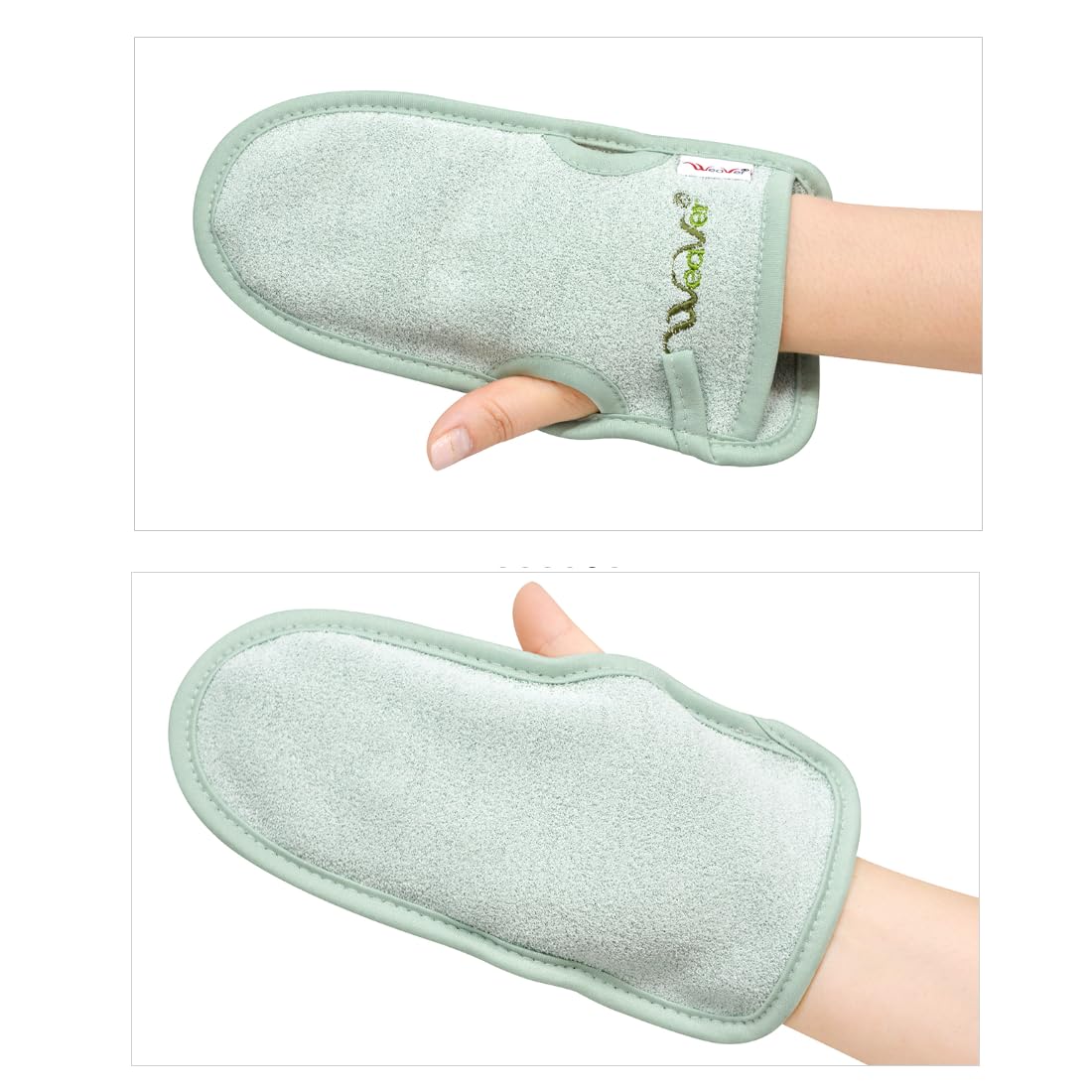 Gentle feeling Exfoliating shower gloves [Made in Korea], Dead Skin Remover, Deep Exfoliate Glove Body Scrub Mitt (Blue-2Pcs)