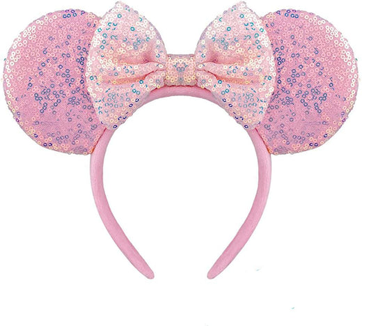 AQOKKA 1 Pcs Mouse Ears Headbands with Bow for Birthday Party, Hair Hoop Party Decoration Cosplay Costume Hair Accessories for Women & Girls