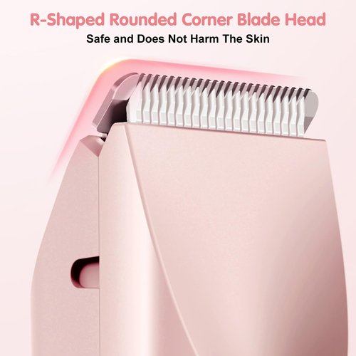 Glow Aura Womens Shaver,2025 Upgrade Dual Head Shaver Women,Ezme Razor, 2 in 1 Wet & Dry Waterproof Electric Bikini Trimmer for Women,Pink