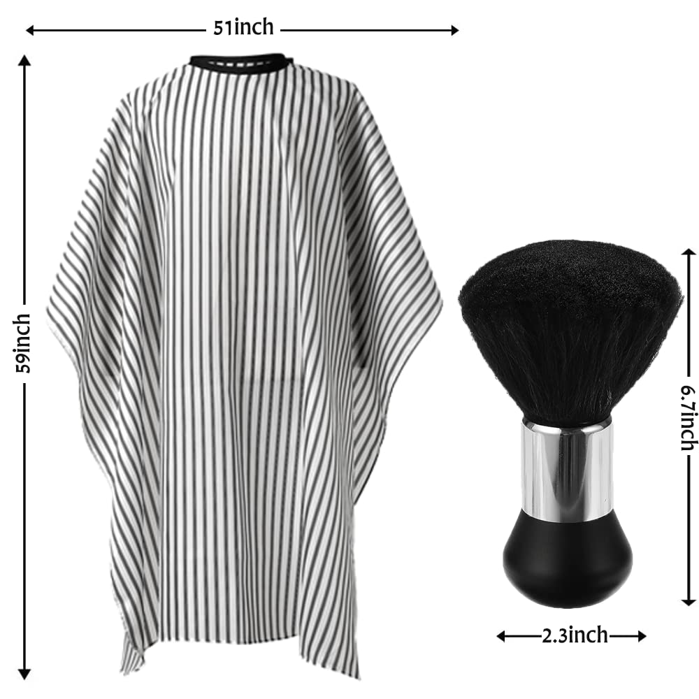 Borogo Professional Waterproof Barber Cape with Snap Closure, Hair Cutting Salon Cape Hairdressing Apron Stripe