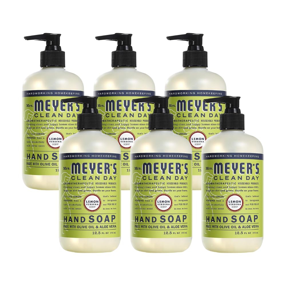 Mrs. Meyer's Liquid Hand Soap Lemon Verbena, 12.5 Fl Oz (Pack of 6)