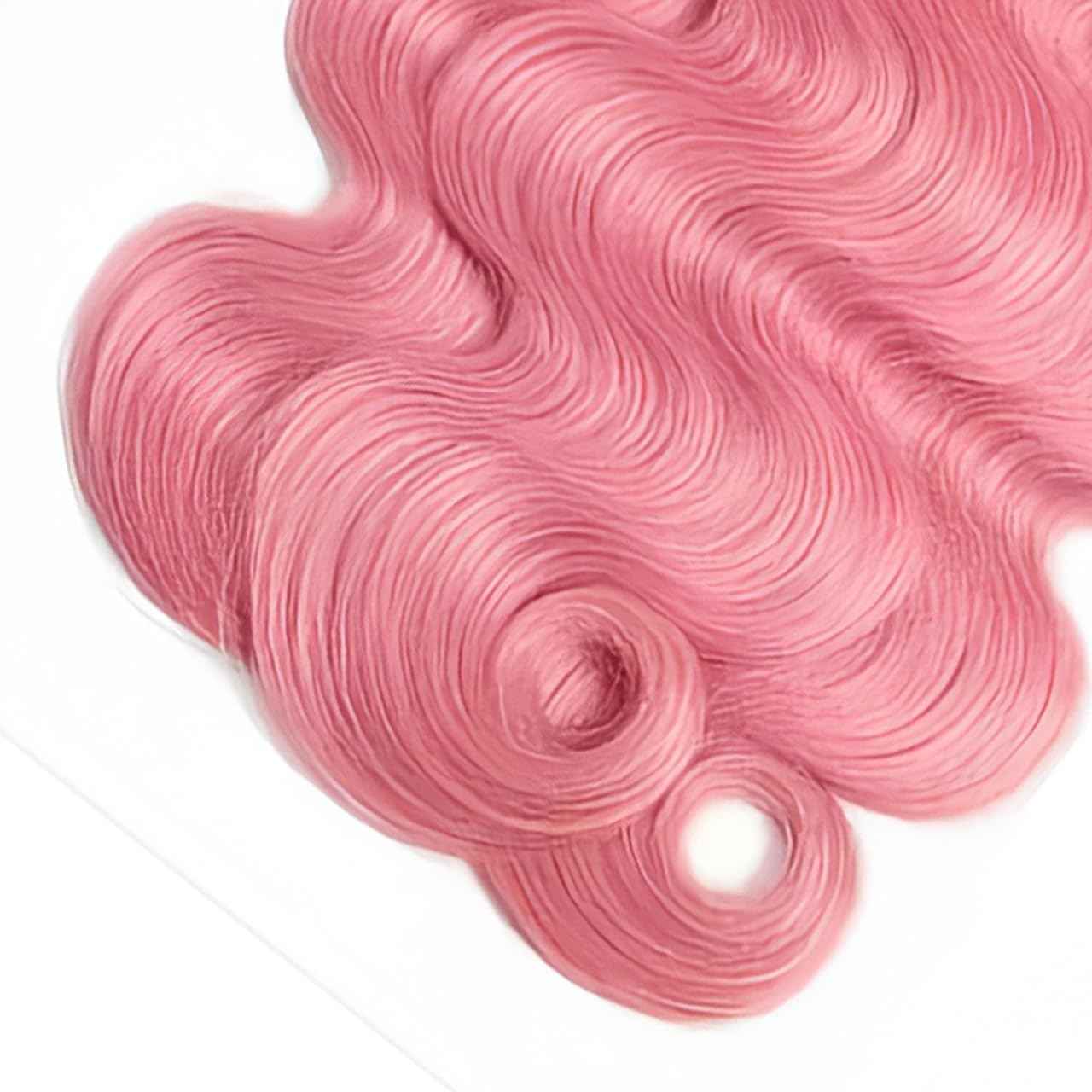 Pink Bundles Human Hair Body Wave Bundles 22 24 26 Inch Unprocessed Brazilian Virgin Hair 3 Bundle 50 Gram Per Bundle Deals Quick Weave Hair Extensions