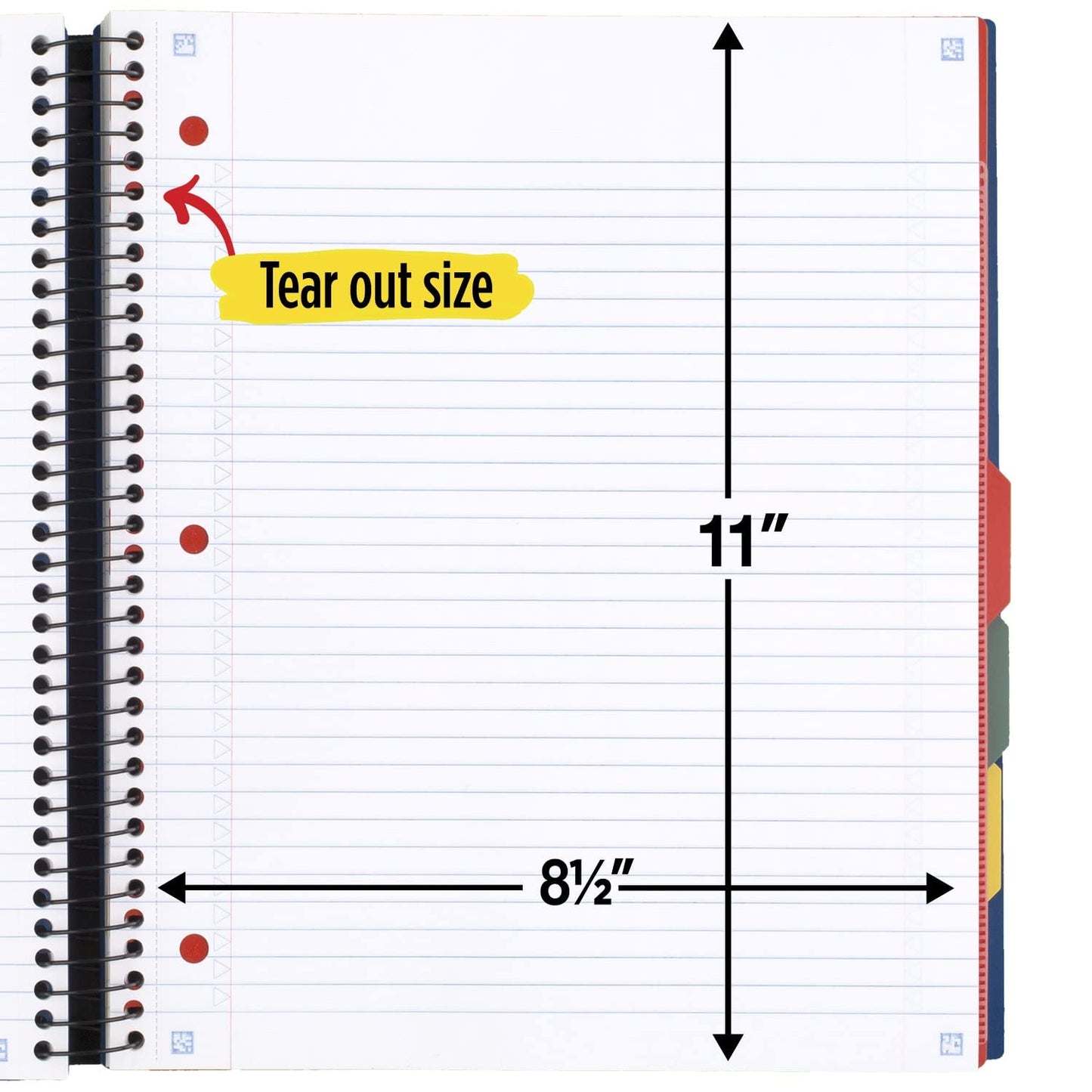 Five Star Spiral Notebook + Study App, 5 Subject, College Ruled Paper, Advance Notebook with Spiral Guard, Movable Tabbed Dividers and Expanding Pockets, 8-1/2" x 11", 200 Sheets, Blue (73150)