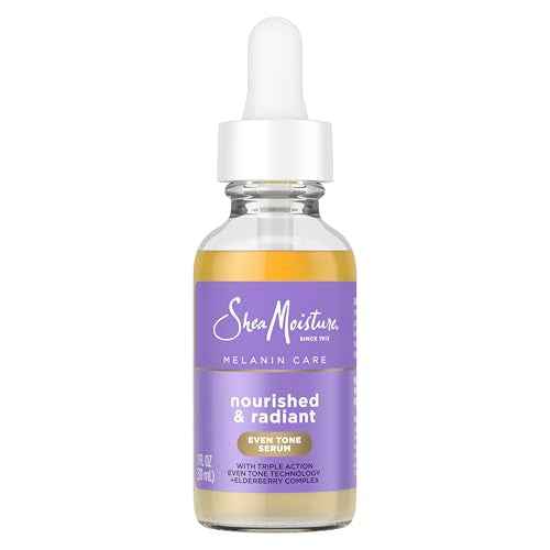 SheaMoisture Melanin Care Even Tone Serum Nourished & Radiant for Clearing & Smooth Complexion, with Triple-Action Even Tone +Elderberry Complex, 1 fl oz