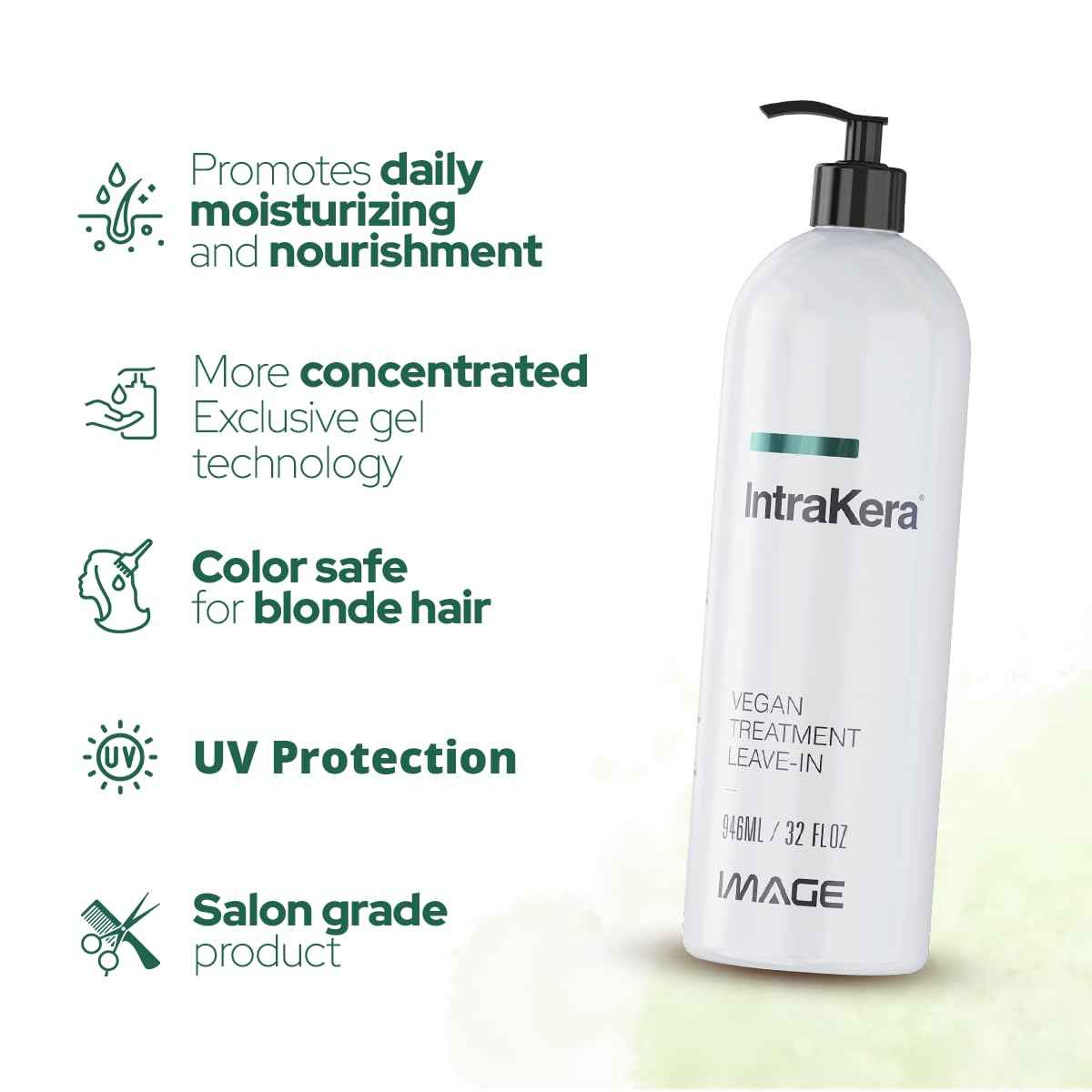 Image Intrakera Leave-In Conditioner for Frizzy, Curly, and Straight Hair - Stop Washing your Hair Every Day - Keratin -Replenisher - Detangler for Dry or Damaged Hair - 32 Fl Oz