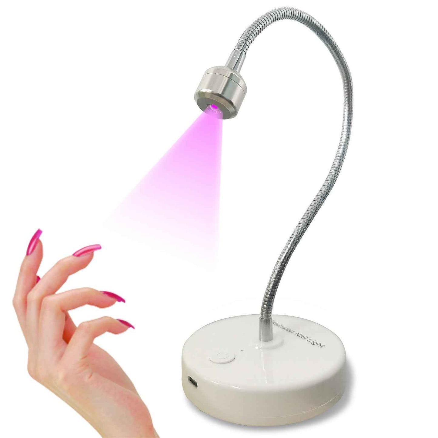 YIZHUO 3W UV/LED Nail Lamp, Flash Cure Light for Gel-X & Semi-Cured Gel Strips, Portable Rechargeable Gooseneck Design, Cordless Nail Dryer for Home Salon Use