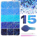 15000 Pcs Blue Flatback Rhinestones for Crafting and DIY