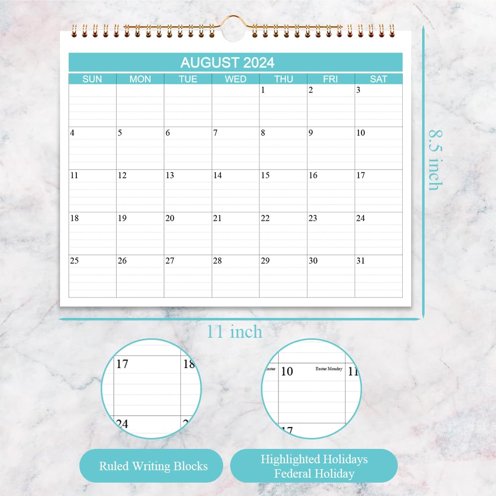 Calendar 2024-2025 - Wall Calendar Runs from Sep 2024 to Dec 2025-16 Monthly Calendar with Thick Paper for Planning and Organizing for Home or Office, Calender Planner, 8.5 x 11 In 2024 25 Calendars