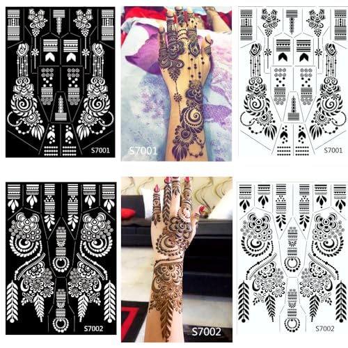 Henna Tattoo Stencils 10 Sheets Indian Arabian Hand Template