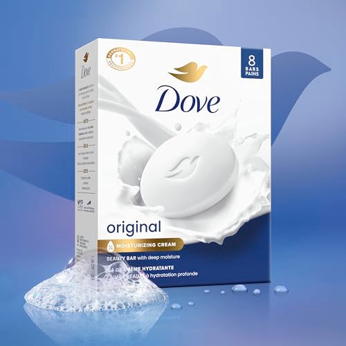 Dove Original Beauty Bar Soap, 8 Count, 1/4 Moisturizing Cream