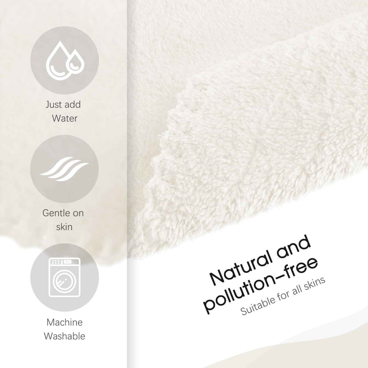 Syhood 12 Pieces Face Wash Cloth 12 x 12 in Makeup Remover Cloths Towel Coral Velvet Facial Microfiber Soft Fast Drying Facial Cleansing Towel for Face(White)