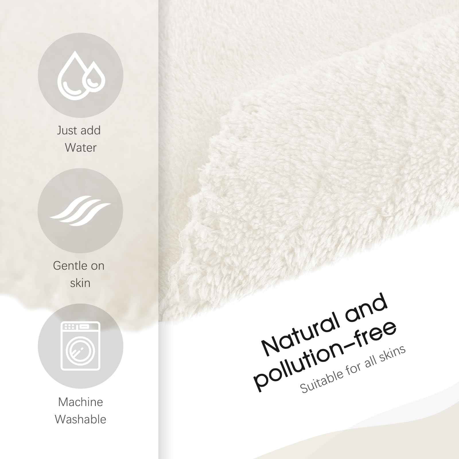 Syhood 12 Pieces Face Wash Cloth 12 x 12 in Makeup Remover Cloths Towel Coral Velvet Facial Microfiber Soft Fast Drying Facial Cleansing Towel for Face(White)