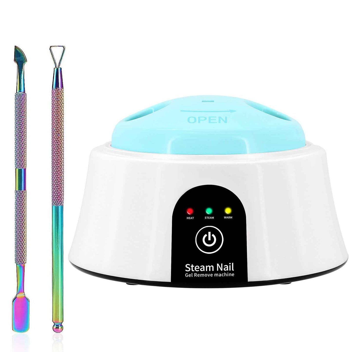 Nail Soaking Bowl, Electric Soak off Bowl Manicure Soaker Nail Polish Remover Machine with Color Cuticle Nail Pusher for Gel Polish, Acrylic Nails, Dip Powder Removal, Blue