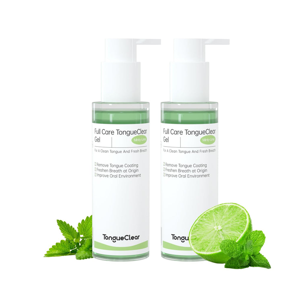 Tongueclear Tongue Cleaner Gel | Fresh Mint Tongue Cleaning Paste | Bad Breath and Halitosis | Mouth Odor Eliminator | Use with Tongue Brushes & Scrapers (2 Pack)…
