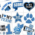 Team Spirit Temporary Tattoos 180pc Blue & Black Glitter