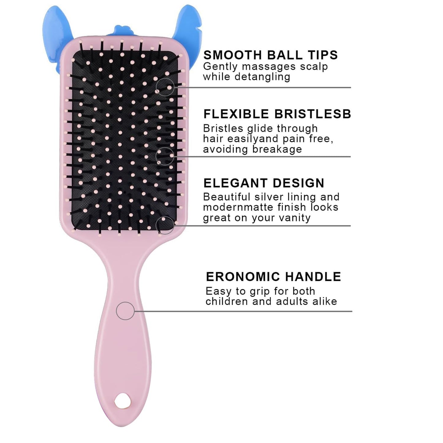 Girls Hair Brushes Cute Cartoon Brush Comb Ultra-Soft Bristles, Glide Through Tangles with Ease for Thick Curly Wet & Dry Hair (blue)