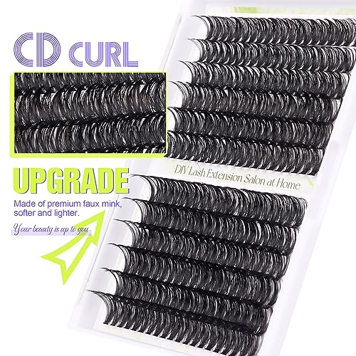 ALICE Lash Clusters DIY Lash Extensions 240PCS 14-20MM Individual Lashes Cluster Lashes Natural 40D Eyelash Extensions Faux Mink Individual Eyelashes