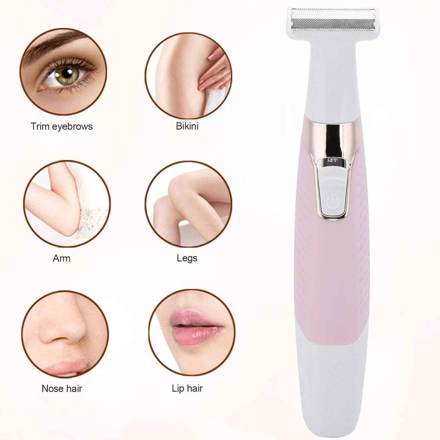 ZJchao Electric Body Depilator, 5-in-1 USB Cordless Face Bikini and Body Hair Trimmer for Men and Women, Hair Removal Machine