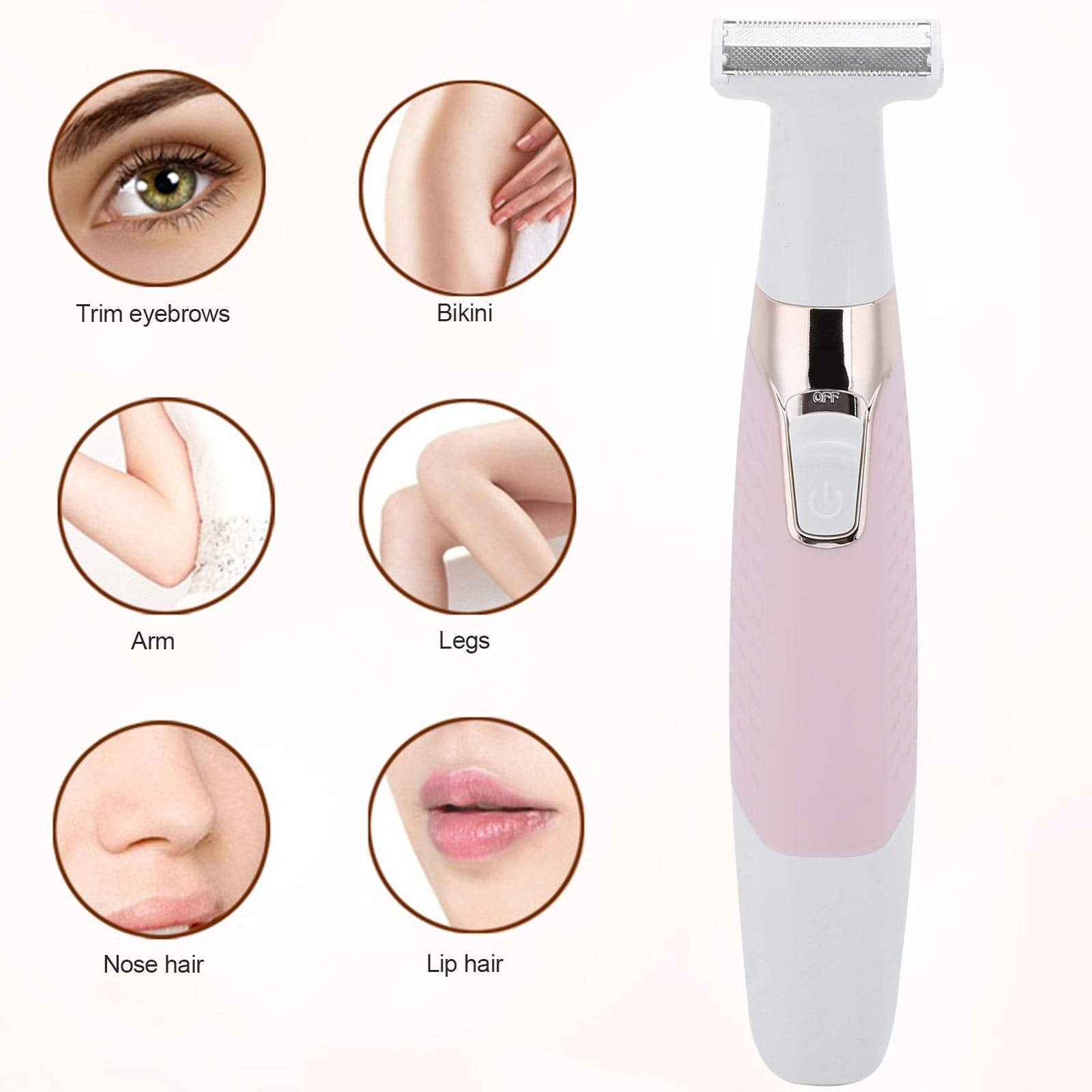 ZJchao Electric Body Depilator, 5-in-1 USB Cordless Face Bikini and Body Hair Trimmer for Men and Women, Hair Removal Machine