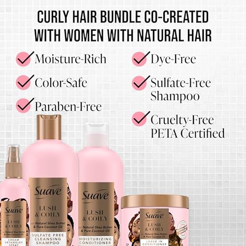 Suave Professionals Natural Shea Butter & Pure Coconut Oil Sulfate-Free Cleansing Shampoo,16.5 Fluid Ounces