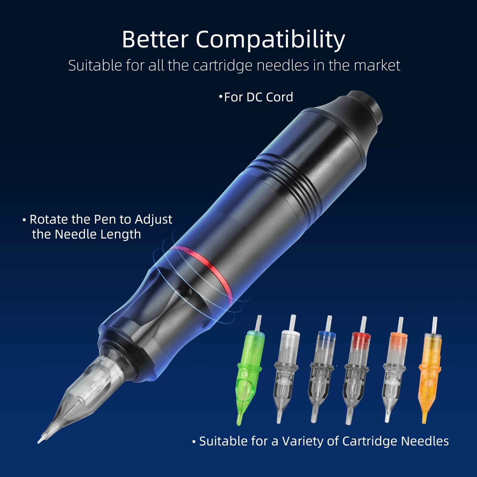 Rotary Tattoo Pen Machine Kit, ATOMUS Tattoo Kit with DC Power Supply 3RL 5RM Cartridge Needles 30ml Tattoo Ink Bandages Ink Cups Tattoo Accessories Supplies Kit for Tattoo Beginners Artists